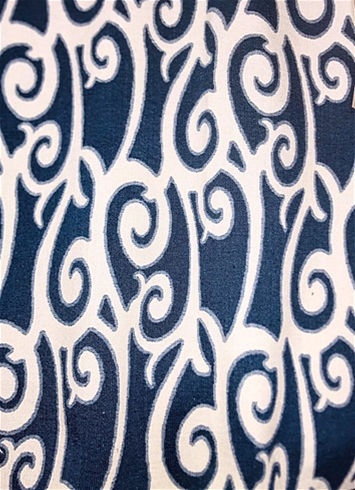 M10215 Indigo Scroll Jacquard  Tapestry Fabric