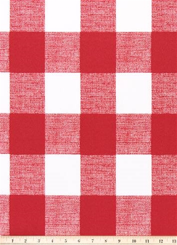 Outdoor Buffalo Check Red  Outdoor Fabric by the Yard