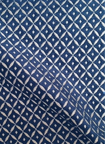 Poise Denim Diamond Chenille | Blue & Natural Fabric