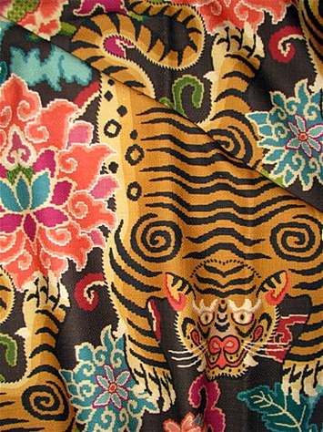 Tiger Eye Slate Chinoiserie Tiger | P. Kaufmann Fabric