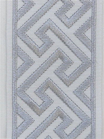 Capri Silver Embroidered Trim Tape Europatex 