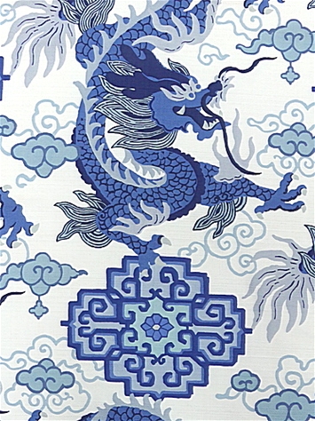 Royal Dragon Porcelain Blue P Kaufmann Fabric